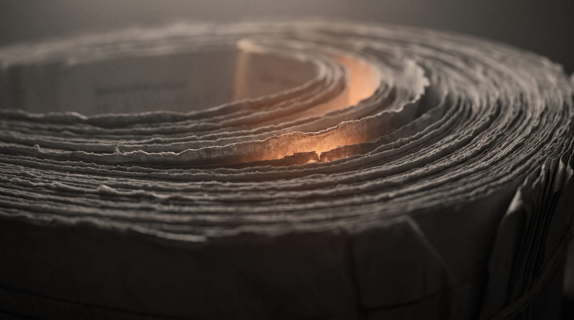 Shockwave rings moving outward through a stack of policy documents, tracing an audit chain